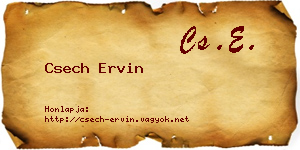Csech Ervin névjegykártya